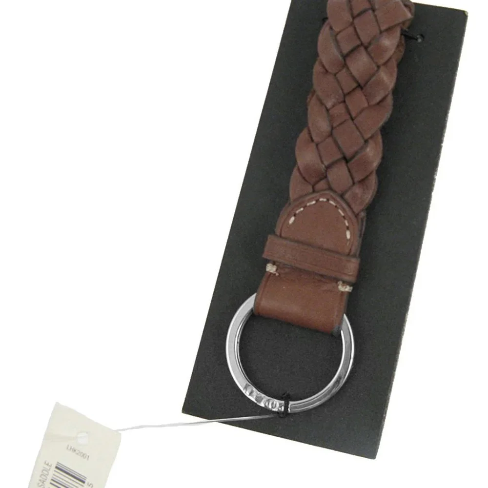 Brand New Polo Ralph Lauren Keychain (Fob)! Brown Braided Leather